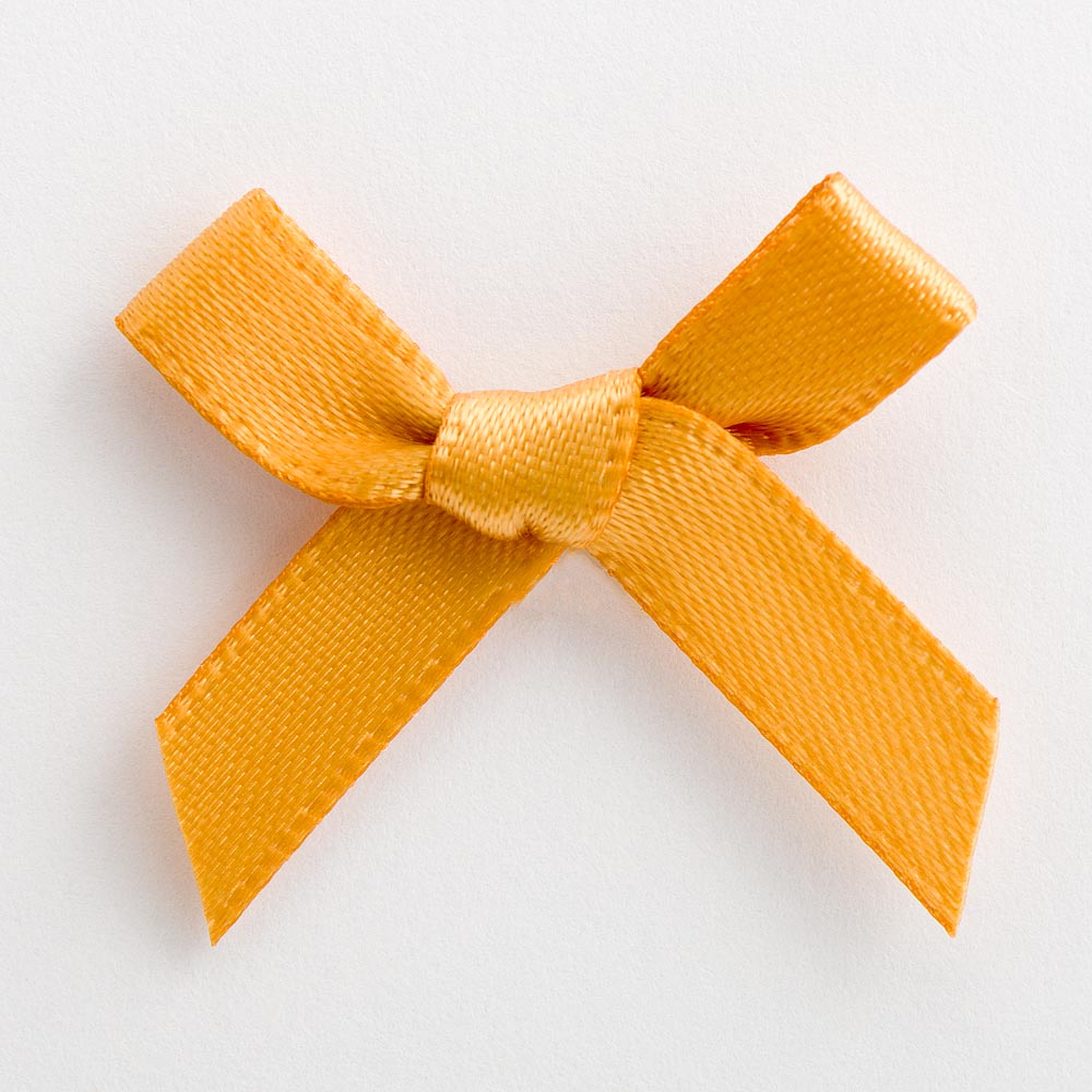 Antique Gold mini satin ribbon bow made from 6mm ribbon, approximately 3cm wide