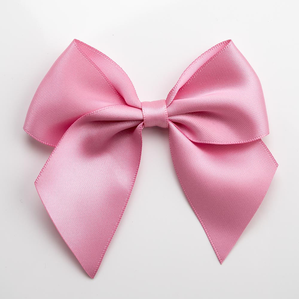 Antique Pink 10cm large satin gift bow with self-adhesive backing