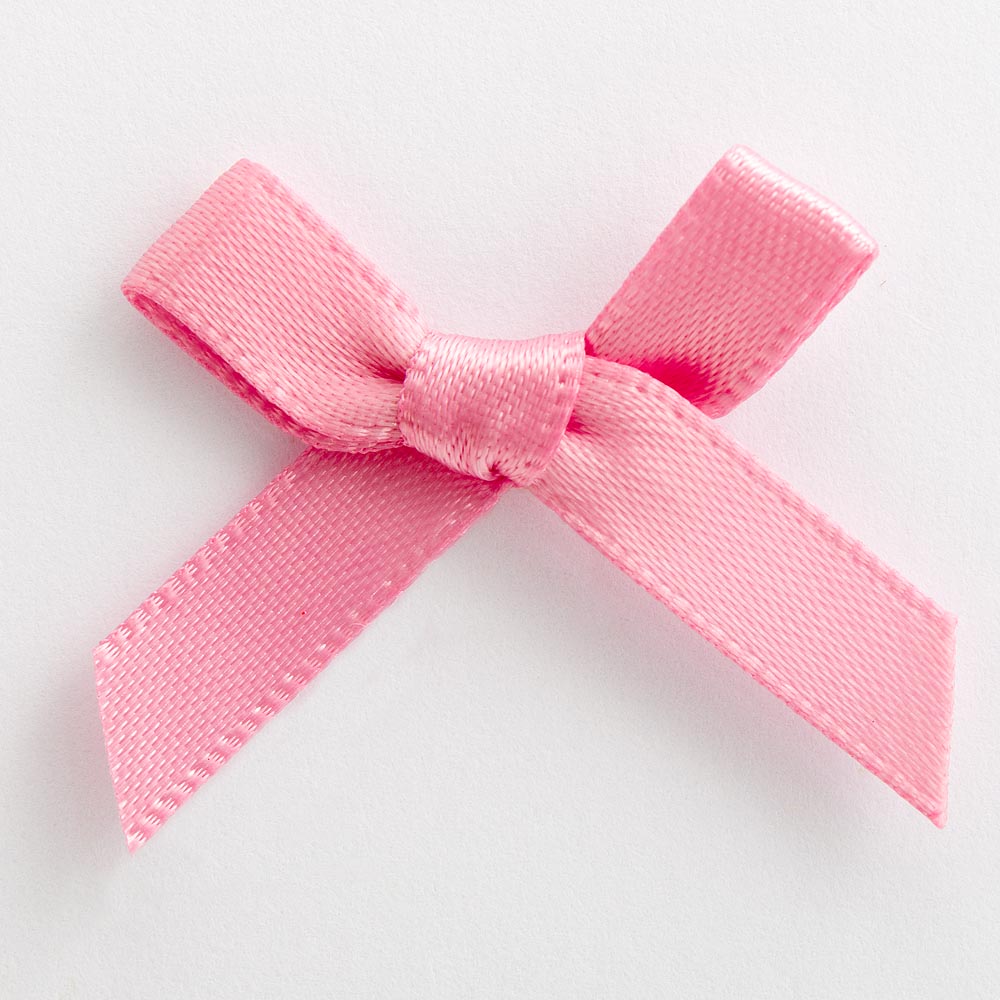 Antique Pink mini satin ribbon bow made from 6mm ribbon, approximately 3cm wide
