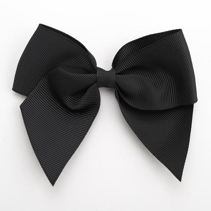 Black 10cm self-adhesive grosgrain ribbon bow on a white background