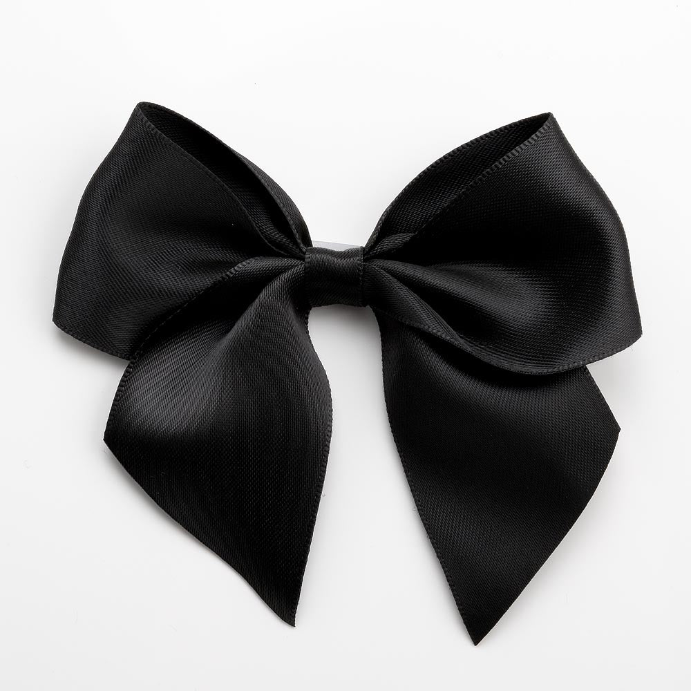 Black 10cm large satin gift bow with self-adhesive backing