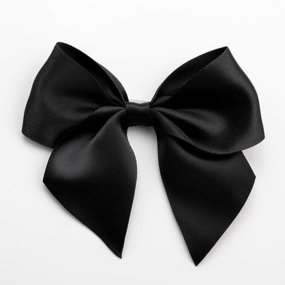 Black 10cm large satin gift bow with self-adhesive backing