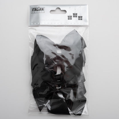Pack of six black 10cm self-adhesive satin gift bows