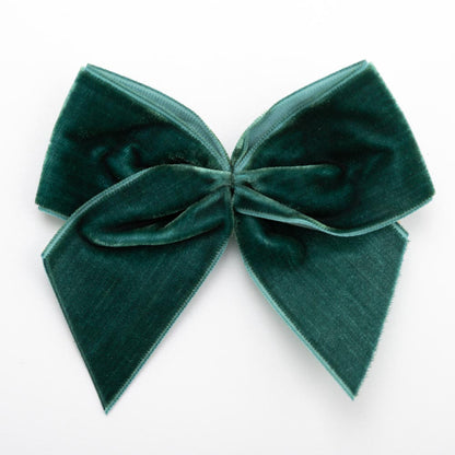 Bottle Green 10cm large self-adhesive velvet ribbon bow on a white background