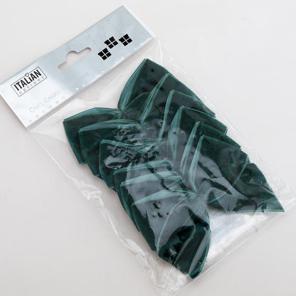 Pack of six bottle green 10cm self-adhesive velvet gift bows