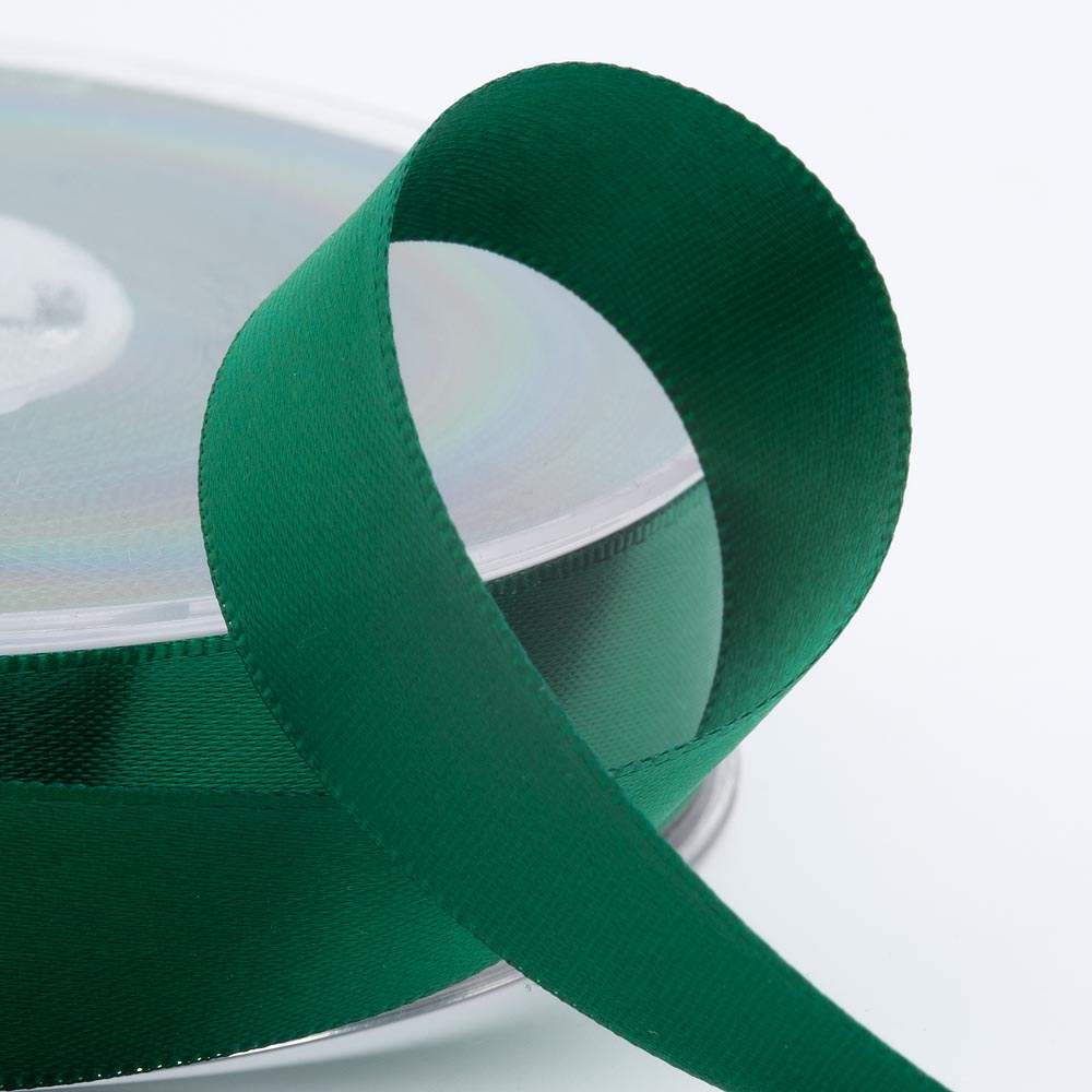 Bottle Green double-sided satin ribbon available in widths from 3mm to 50mm