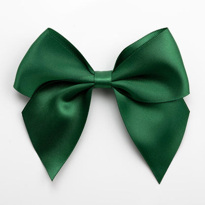 Bottle Green 10cm large satin gift bow with self-adhesive backing