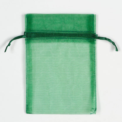 Bottle Green organza favour bag measuring 10 x 12.5cm