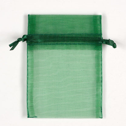 Bottle Green small organza wedding favour bag measuring 7.5 x 10cm