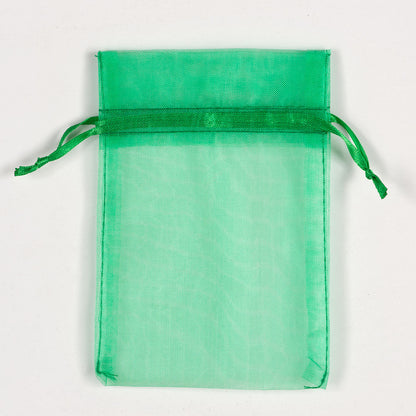 Bright Emerald organza favour bag measuring 10 x 12.5cm