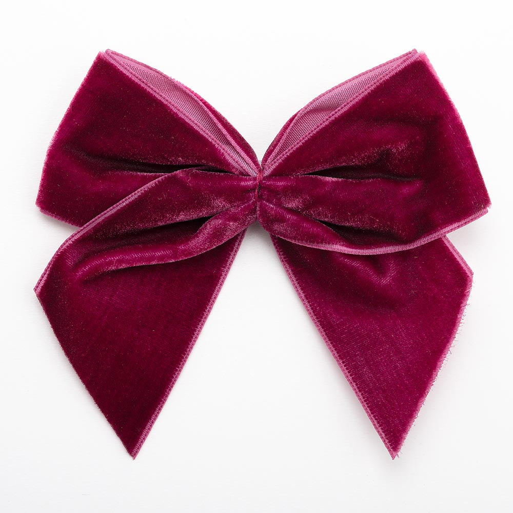 Burgundy 10cm large self-adhesive velvet ribbon bow on a white background