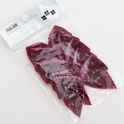 Pack of six burgundy 10cm self-adhesive velvet gift bows