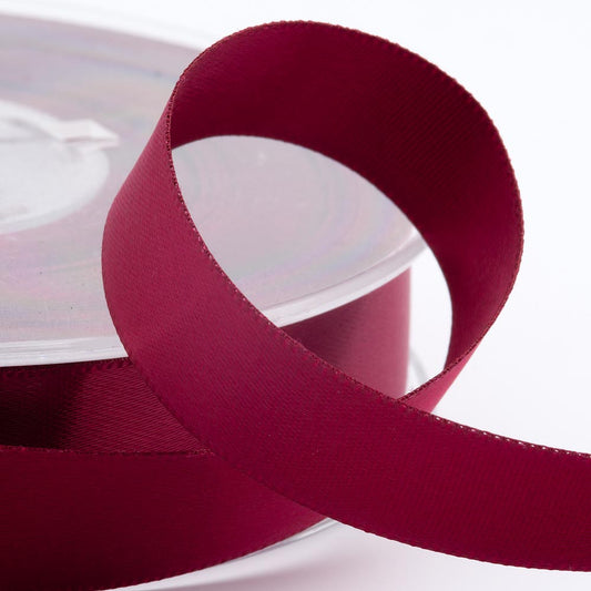 Burgundy double-sided satin ribbon available in widths from 3mm to 50mm