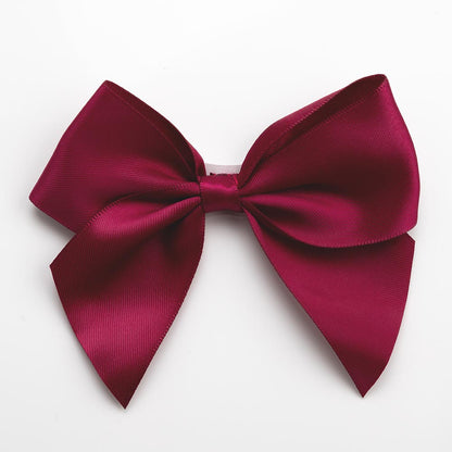 Burgundy 10cm large satin gift bow with self-adhesive backing