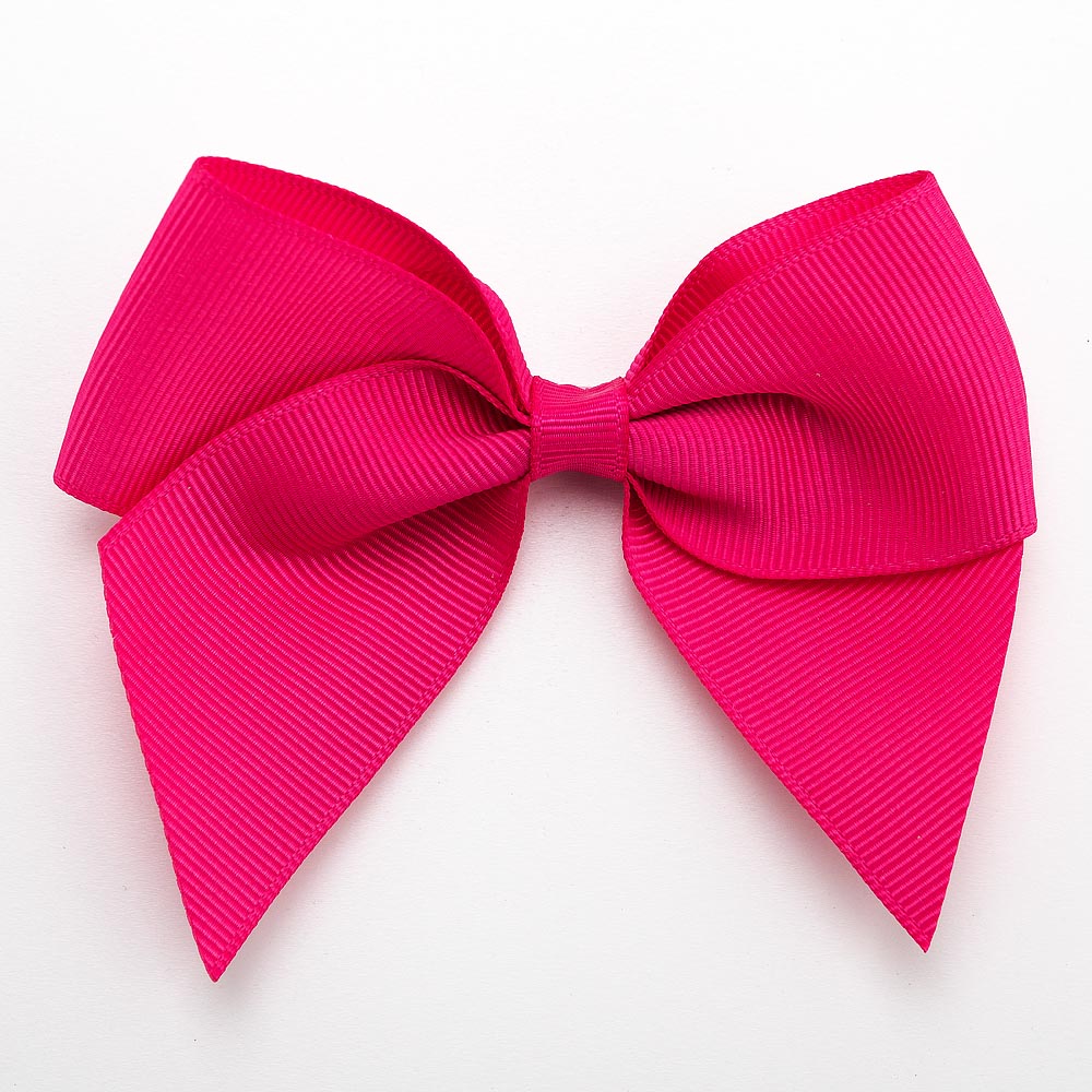 Cerise 10cm self-adhesive grosgrain ribbon bow on a white background