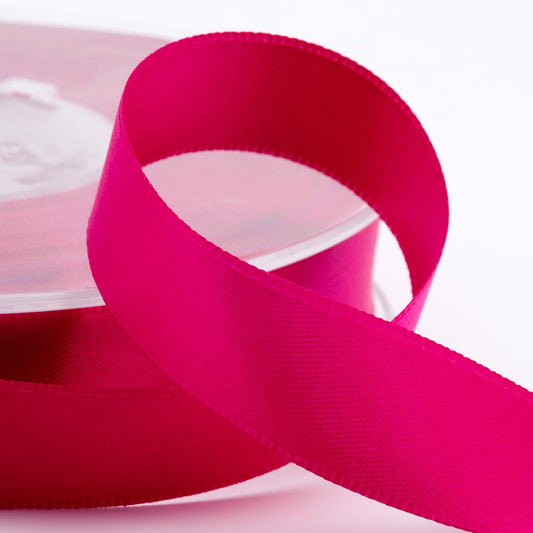 Cerise double-sided satin ribbon available in widths from 3mm to 50mm