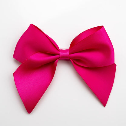 Cerise 10cm large satin gift bow with self-adhesive backing