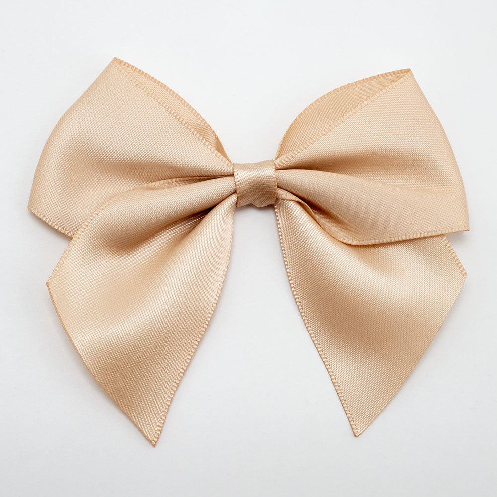 Champagne Gold 10cm large satin gift bow with self-adhesive backing