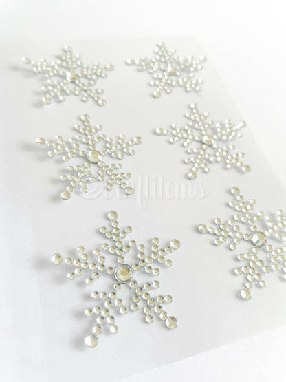 Clear self adhesive snowflake stickers for sticking onto Christmas cards