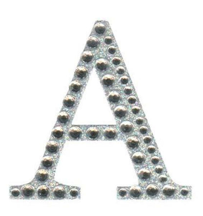 Eleganza 5cm self-adhesive silver diamante and glitter letter A sticker