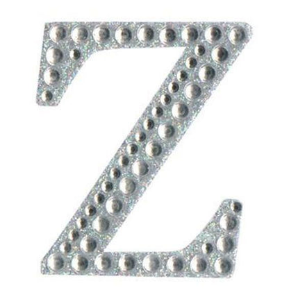 Eleganza 5cm self-adhesive silver diamante and glitter letter Z sticker