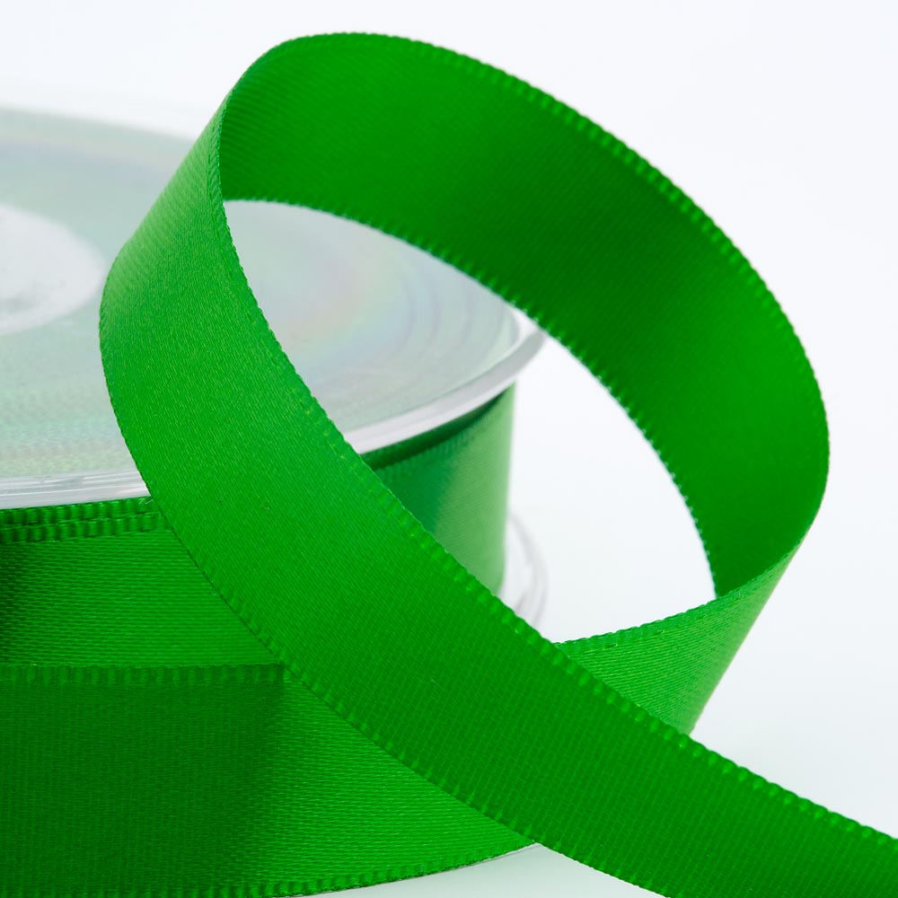 Emerald double-sided satin ribbon available in widths from 3mm to 50mm