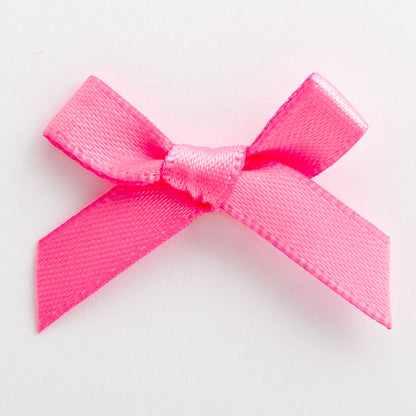 Hot Pink mini satin ribbon bow made from 6mm ribbon, approximately 3cm wide