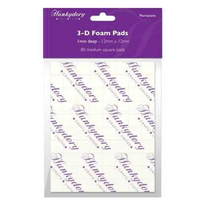Hunkydory white 12mm square foam pads