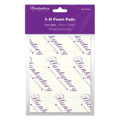 Hunkydory white 24mm square foam pads for card making