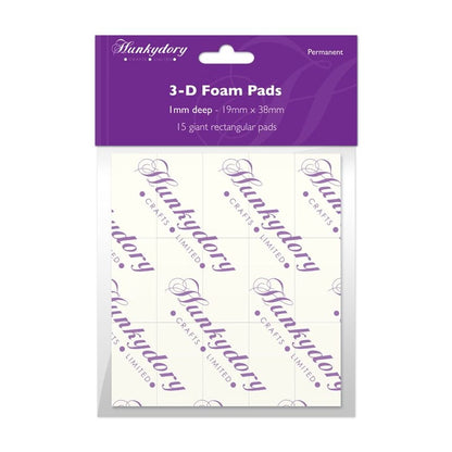 Hunkydory white rectangular foam pads, 1mm deep
