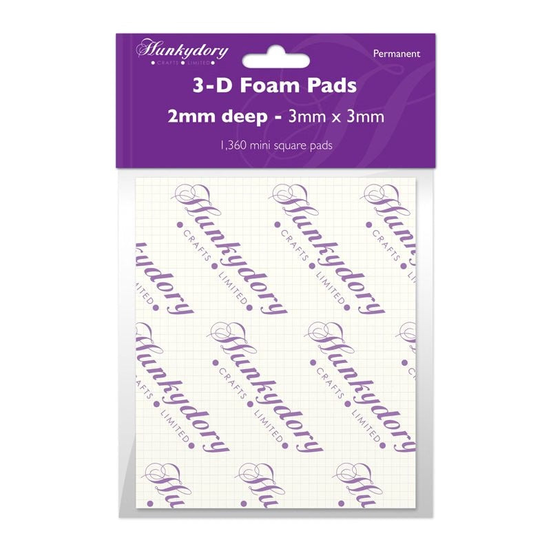 Hunkydory white 3mm mini square foam pads