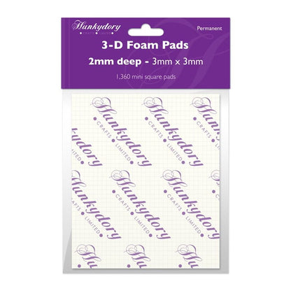 Hunkydory white 3mm mini square foam pads