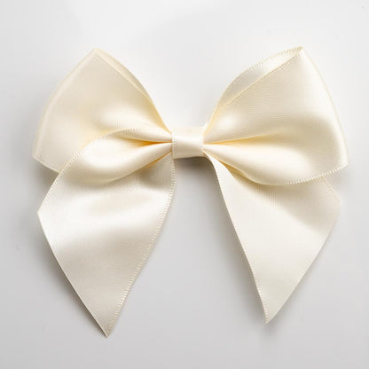 Ivory 10cm large satin gift bow with self-adhesive backing