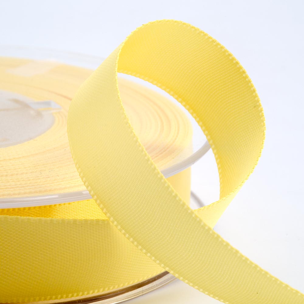 Lemon double-sided satin ribbon available in widths from 3mm to 50mm