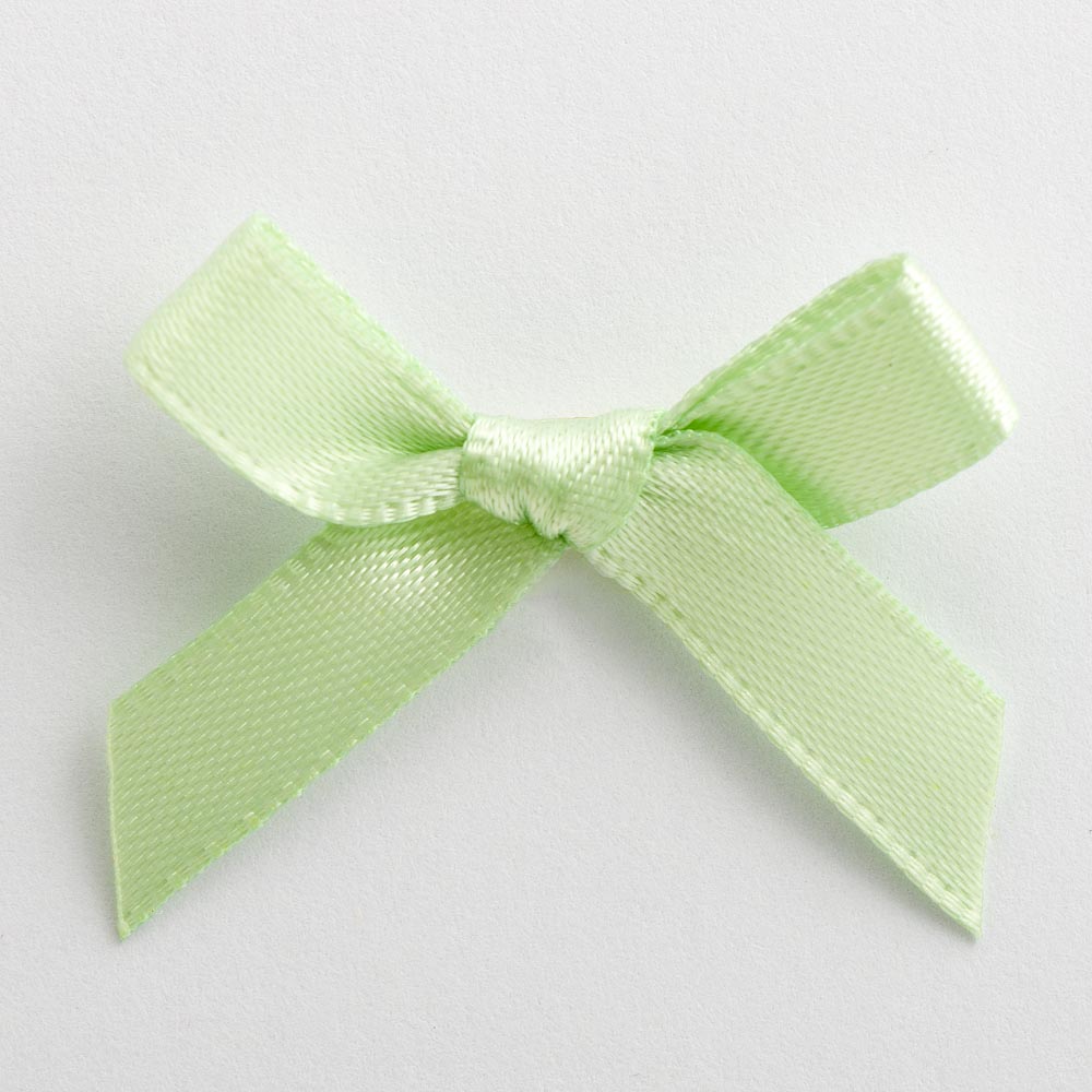 Light Green mini satin ribbon bow made from 6mm ribbon, approximately 3cm wide