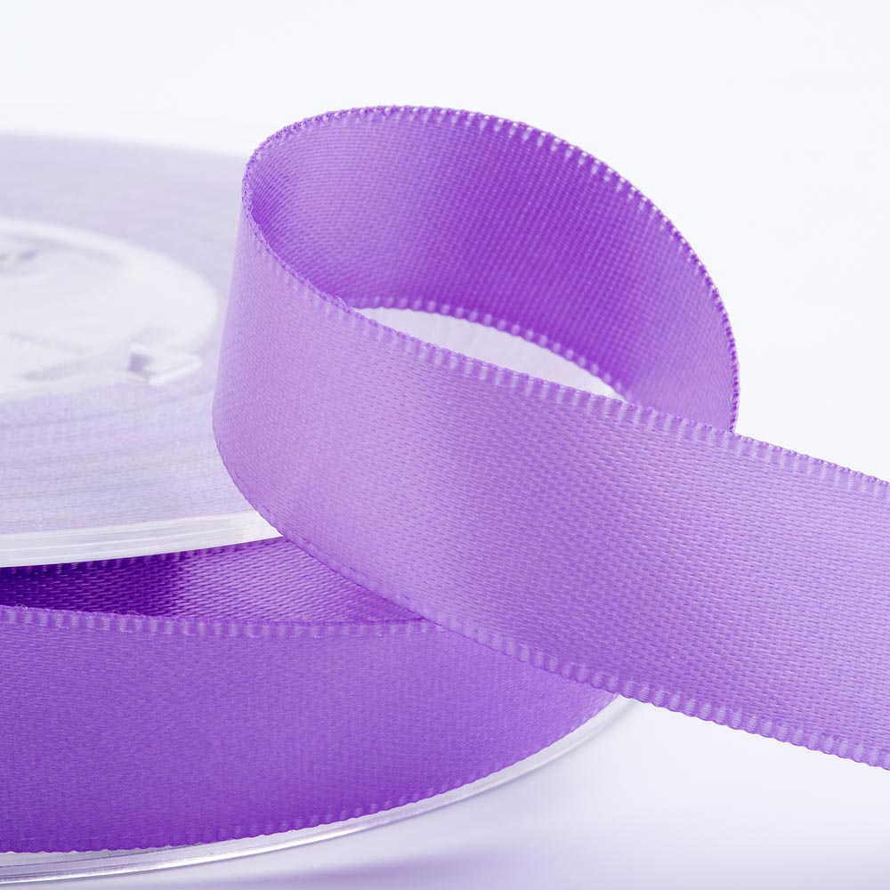 Lilac double-sided satin ribbon available in widths from 3mm to 50mm