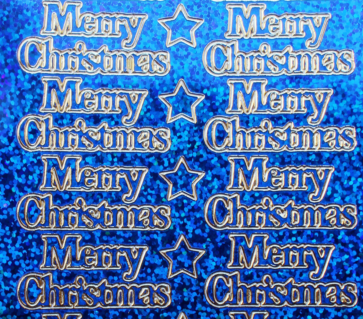 Purple Diamond Sparkle Merry Christmas peel off stickers close-up for card making