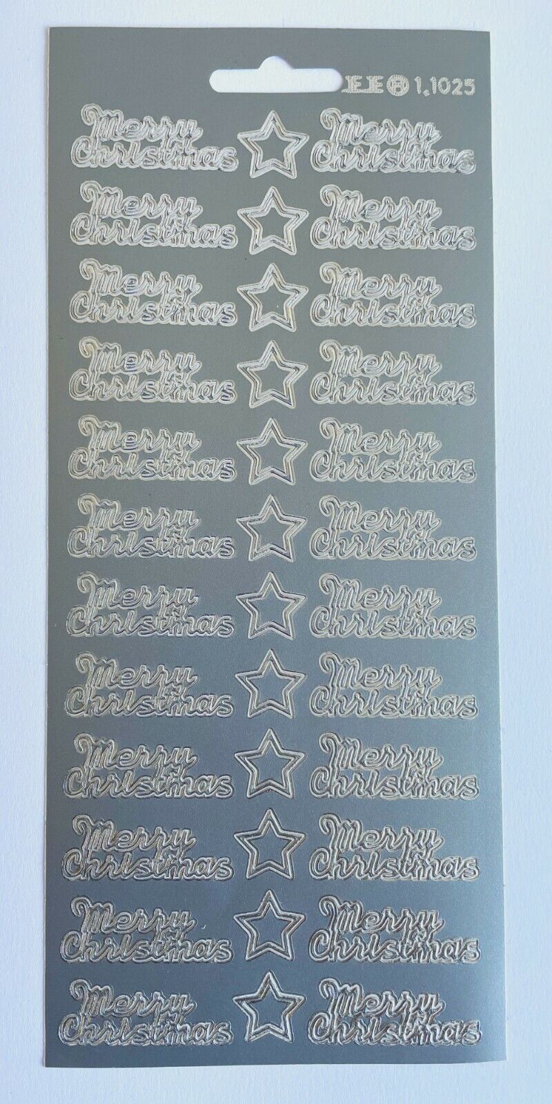 Silver Merry Christmas Greeting stickers
