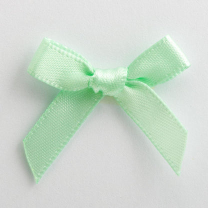 Mint Green mini satin ribbon bow made from 6mm ribbon, approximately 3cm wide
