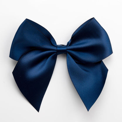 Navy 10cm large satin gift bow with self-adhesive backing