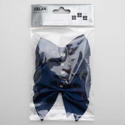 Pack of six navy 10cm self-adhesive satin gift bows