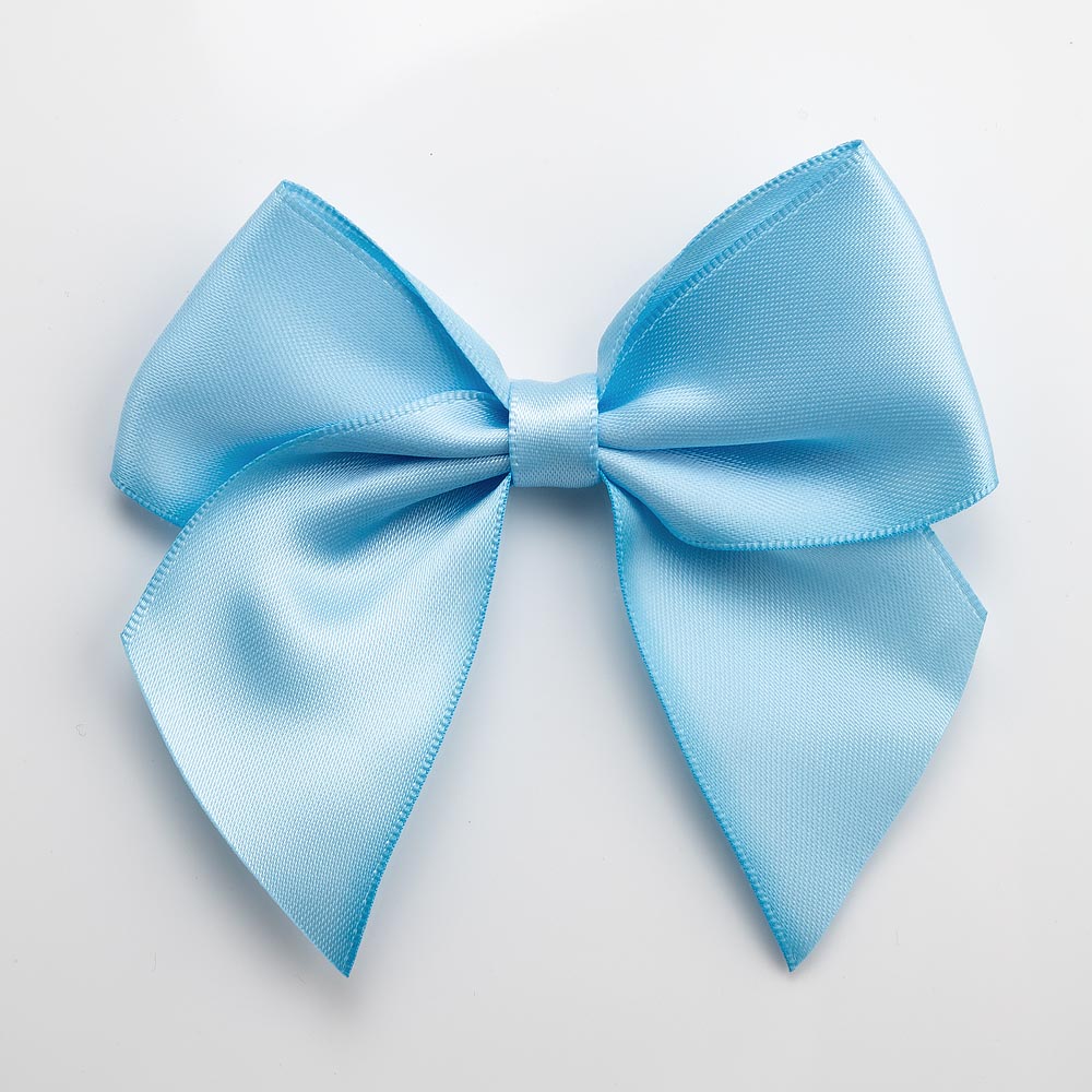 Pale Blue 10cm large satin gift bow with self-adhesive backing