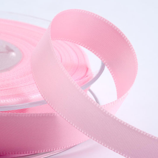 Pale Pink double-sided satin ribbon available in widths from 3mm to 50mm