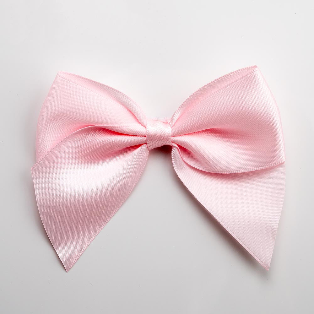 Pale Pink 10cm large satin gift bow with self-adhesive backing