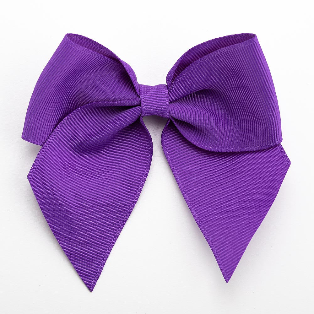 Purple 10cm self-adhesive grosgrain ribbon bow on a white background