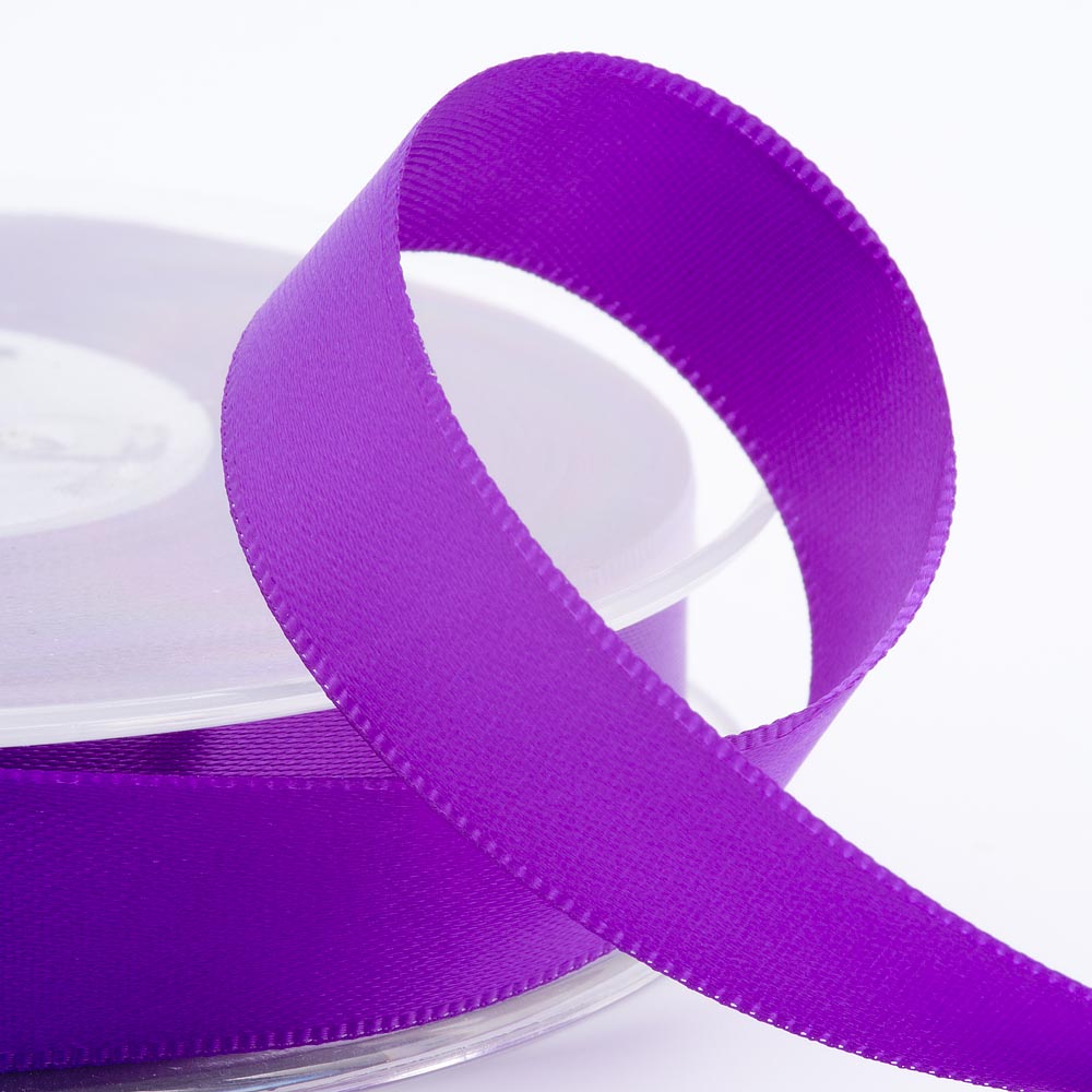Purple double-sided satin ribbon available in widths from 3mm to 50mm