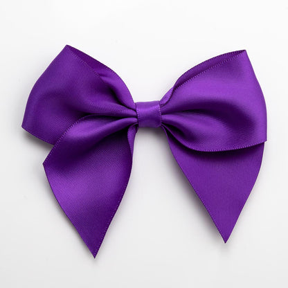 Purple 10cm large satin gift bow with self-adhesive backing