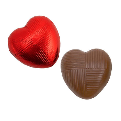 Red foil Belgian chocolate heart wedding favours