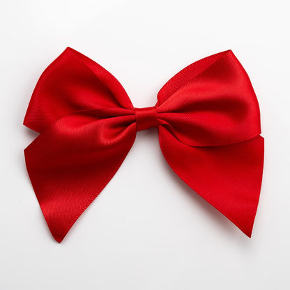Red 10cm large satin gift bow with self-adhesive backing