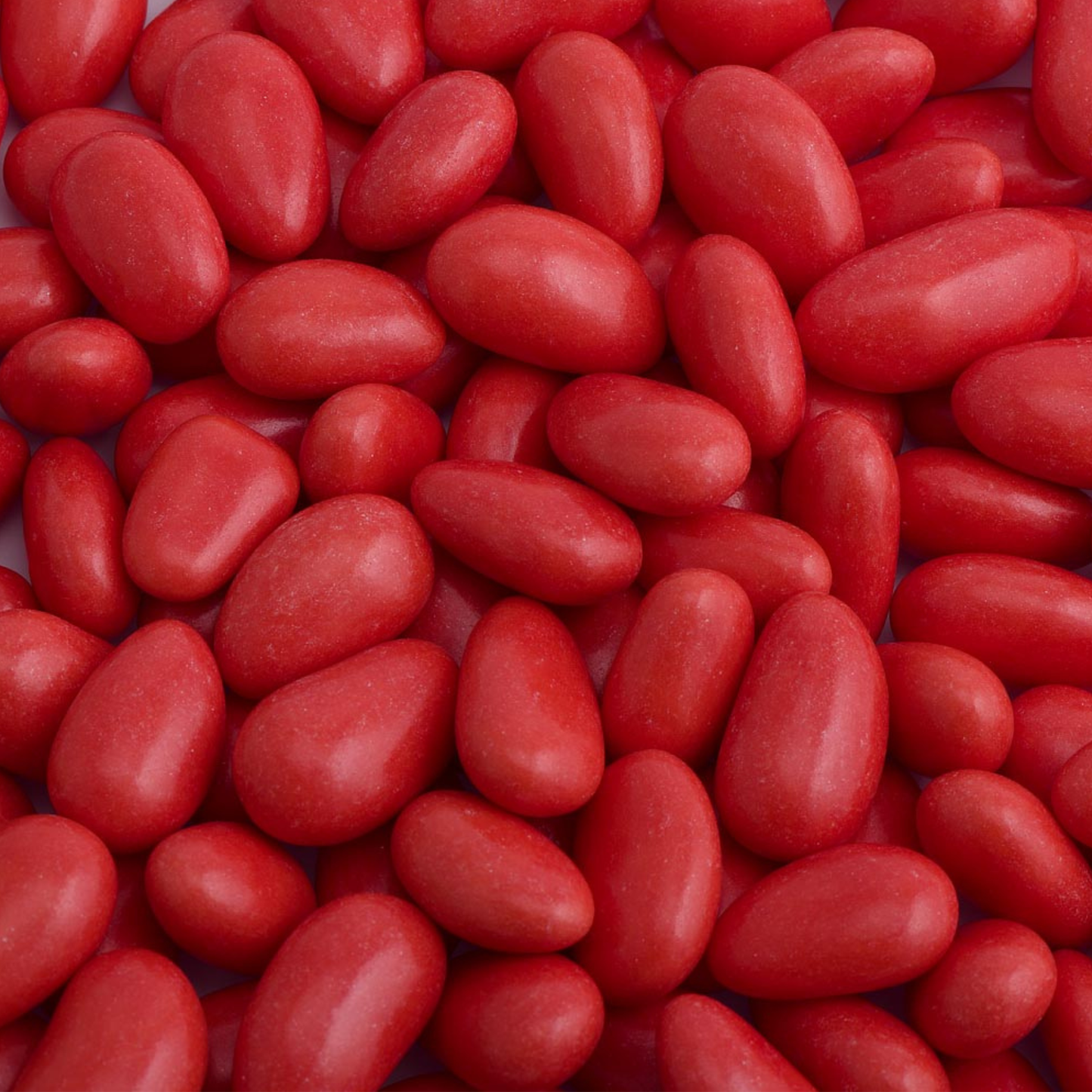 Close-up of red sugared almonds wedding favour sweets
